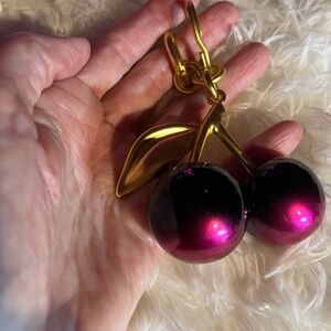 Dark Red Cherry Purse Charm